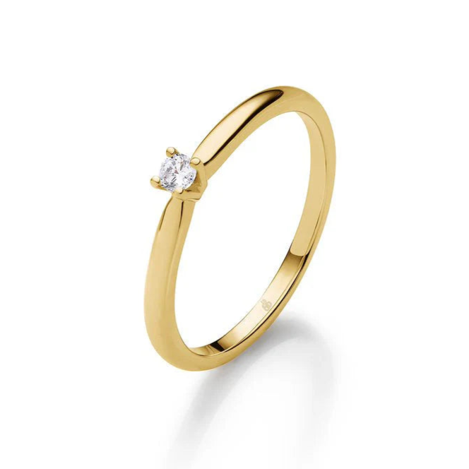 Verlobungsring mit Diamant in edler Krappenfassung
