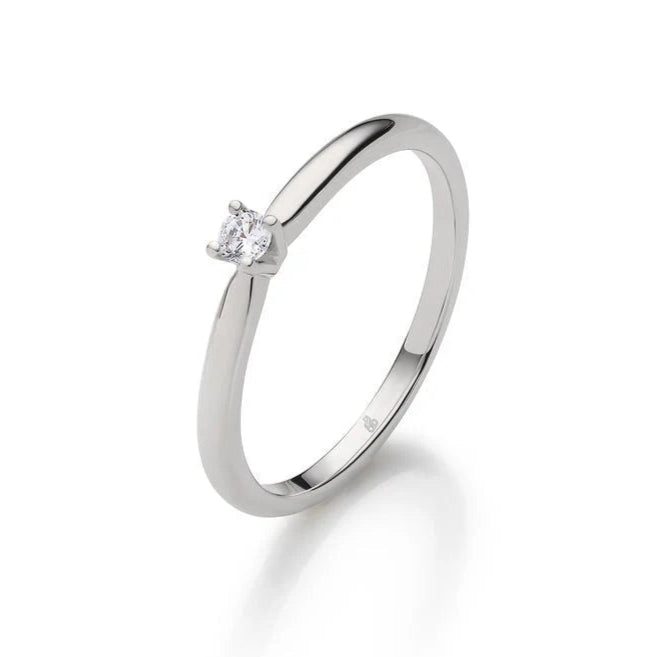 Verlobungsring mit Diamant in edler Krappenfassung