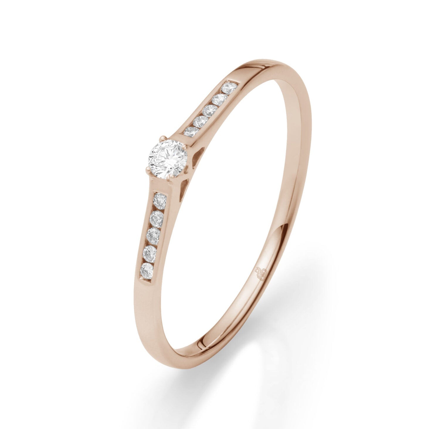Verlobungsring Pavé in Gold mit gefassten Diamanten
