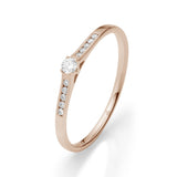 Verlobungsring Pavé in Gold mit gefassten Diamanten