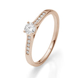 Verlobungsring Pavé in Gold mit gefassten Diamanten