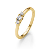 Verlobungsring Crown in Gold mit gefassten Diamanten
