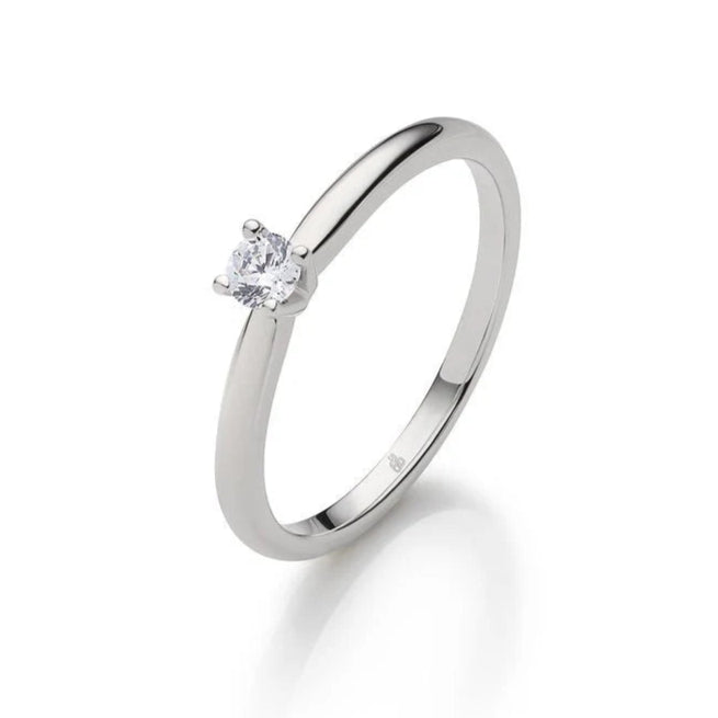 Verlobungsring mit Diamant in edler Krappenfassung