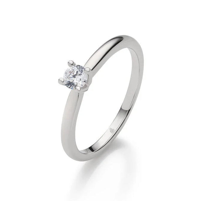 Verlobungsring mit Diamant in edler Krappenfassung