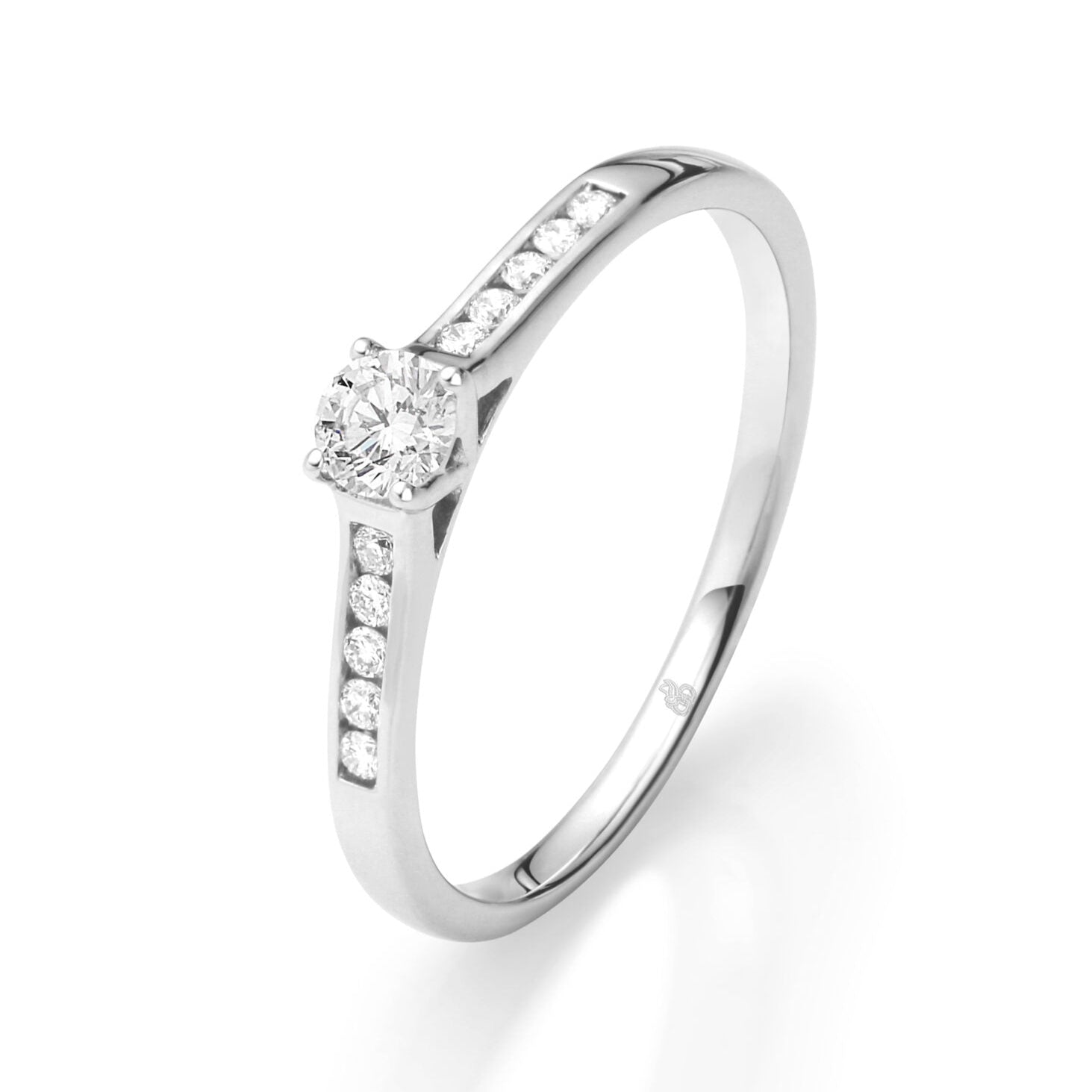 Verlobungsring Pavé in Gold mit gefassten Diamanten