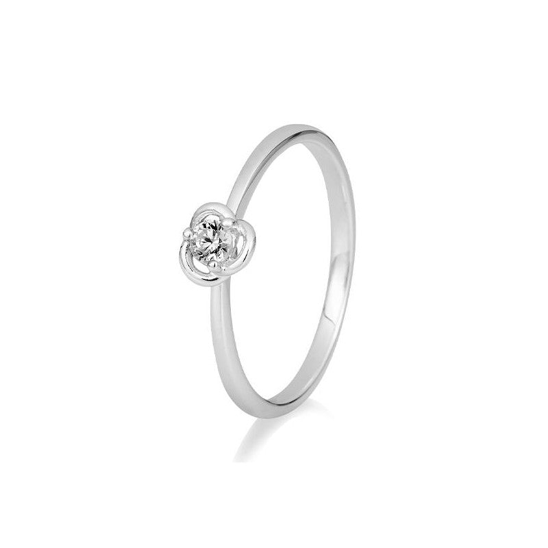 Verlobungsring - Rosenfassung mit gefassten Brillant